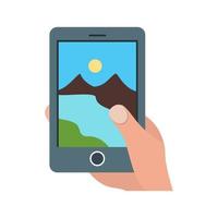Taking Pictures Flat Multicolor Icon vector