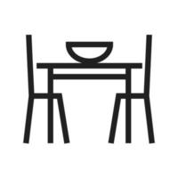 mesa de comedor i icono de línea vector