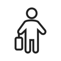 Walking with briefcase Line Icon vector