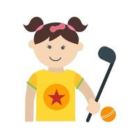 Playing Hockey Flat Multicolor Icon vector