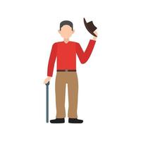 Elegant Man Saluting Flat Multicolor Icon vector