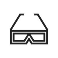 3D glasses Line Icon vector