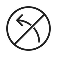 No left turn Line Icon vector