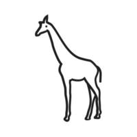 icono de línea de jirafa vector