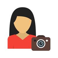 fotógrafo, plano, multicolor, icono vector