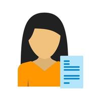 Woman Resume Flat Multicolor Icon vector