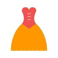 Woman's Dress Flat Multicolor Icon vector