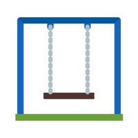 Swings Flat Multicolor Icon vector