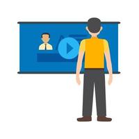 Video Lecture Flat Multicolor Icon vector