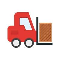 Forklifter Flat Multicolor Icon vector