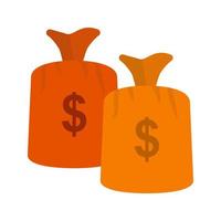 Money Bags Flat Multicolor Icon vector