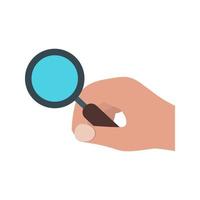 Holding Magnifier Flat Multicolor Icon vector