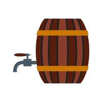 Barrel with Tap Flat Multicolor Icon vector