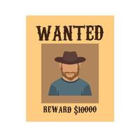 Wanted Poster Flat Multicolor Icon vector