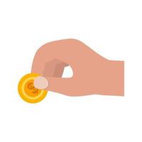 Holding Coin Flat Multicolor Icon vector