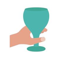 Holding Wine Goblet Flat Multicolor Icon vector