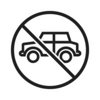 No Parking Zone Line Icon vector