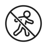 No pedestrian crossing Line Icon vector