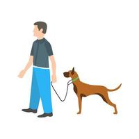 Walking Dog Flat Multicolor Icon vector