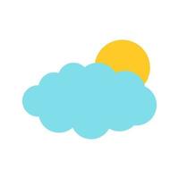 Sun Cloud Flat Multicolor Icon vector