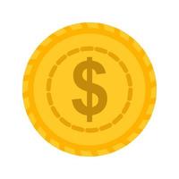 Dollar Coin Flat Multicolor Icon vector