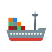 Cargo Ship Flat Multicolor Icon vector