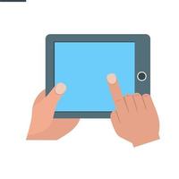 Using Tablet Flat Multicolor Icon vector