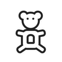 icono de la línea de juguetes de peluche vector