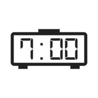 icono de línea de reloj digital vector