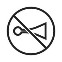 No horn zone Line Icon vector