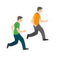 Running Race Flat Multicolor Icon vector