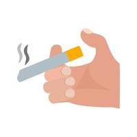 Holding Cigarette Flat Multicolor Icon vector