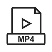 icono de línea mp4 vector