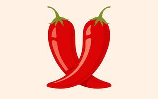 Vector chilli pepper. Vector emblem jalapeno or chilli peppers. Chili pepper for Thai or Mexican food