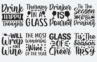 Wine SVG Cut Files Design Bundle
