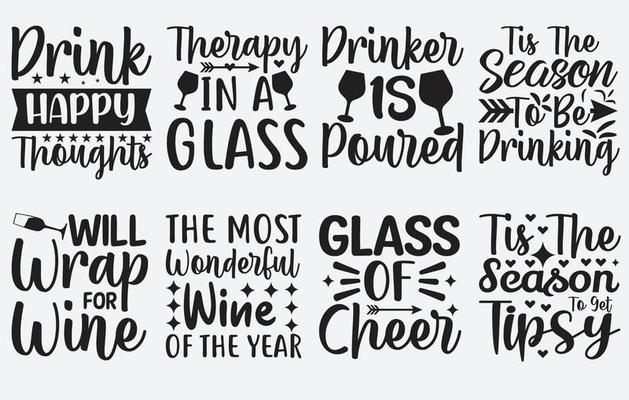 Wine SVG Cut Files Design Bundle