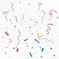 Colorful Confetti Isolated On Transparent Background vector