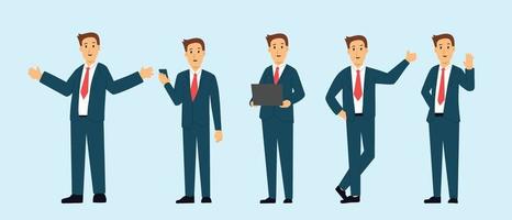 collection of businessman character, business leader in suit vector