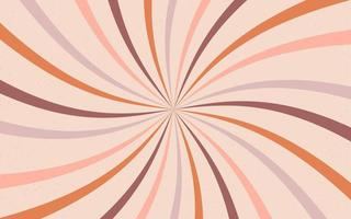 Retro background spiral sun rays in the style of 1970, good vibrations, banner, poster for design vector