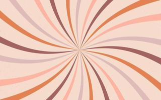 Retro background spiral sun rays in the style of 1970, good vibrations, banner, poster for design vector