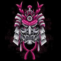 Ilustración de vector de casco de máscara samurai