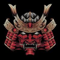 samurai warrior mask. Traditional armor of japanese warrior vector