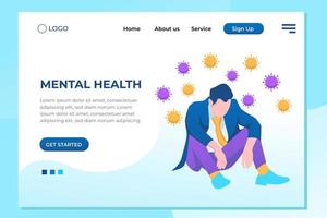 Unique Modern flat design concept of Depression for website and mobile website. Landing page template. Easy to edit and customize. Vector illustration