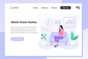 Unique modern flat design concept of Work From Home for website and mobile apps. easy to edit and customize vector