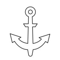 Sea anchor symbol. Vector hand-drawn illustration in doodle style. Suitable for cards, logos, decorations