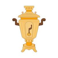 Russian samovar. Traditional tea party in Russia. Vector Illustration for printing, backgrounds, covers, packaging, greeting cards, posters, stickers and textile