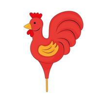 Vector Sugar Candy Cock On A Stick Icon In Flat Style Isolated On White Background