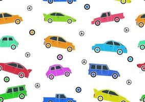 seamless pattern cute car vector