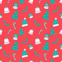 Hand drawn new year pattern design background. vector