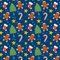 Hand drawn christmas pattern design background. vector